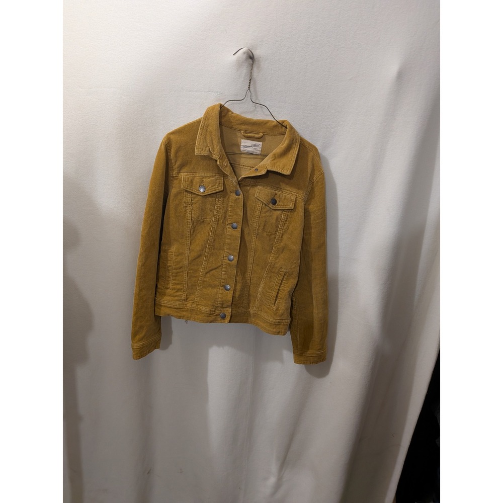 Universal Thread Mustard Yellow Corduroy Trucker Jacket Womens Gold Ribbed Coat